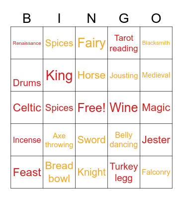 Huzzah! Bingo Card