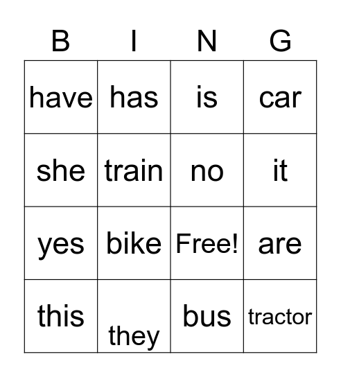 Spelling review Bingo Card