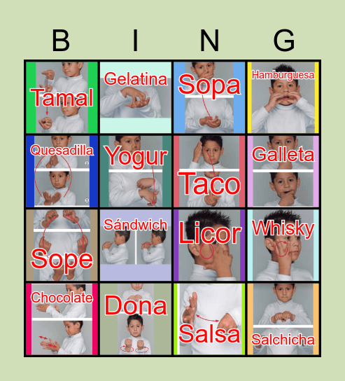 Lotería en LSM de Comida Bingo Card