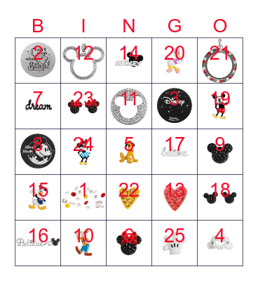 Mickey and Friends Bingo Card