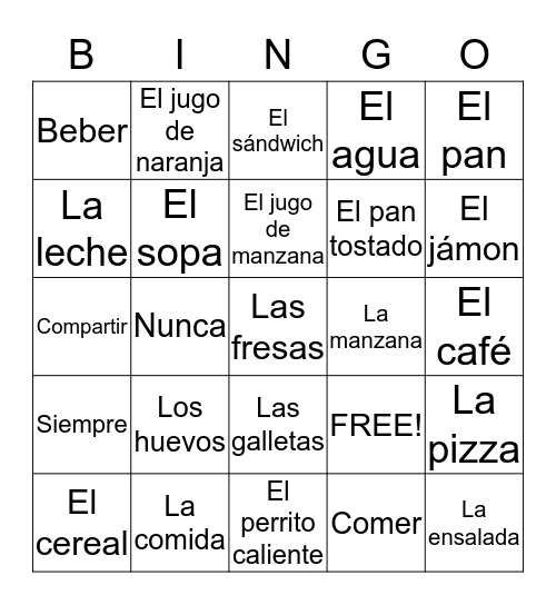 Review Chapter 3A Bingo Card