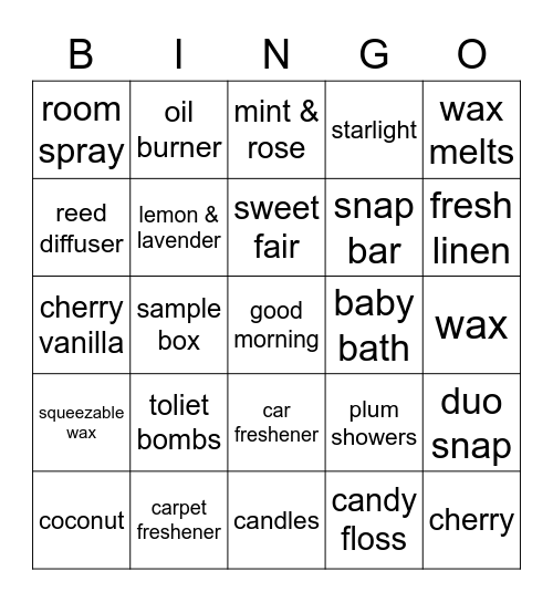 eliquescents bingo Card