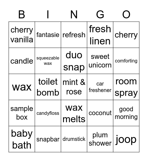 Deliquescents Bingo Card