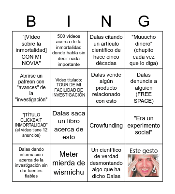 Dalas en busca de la inmortalidad Bingo Card