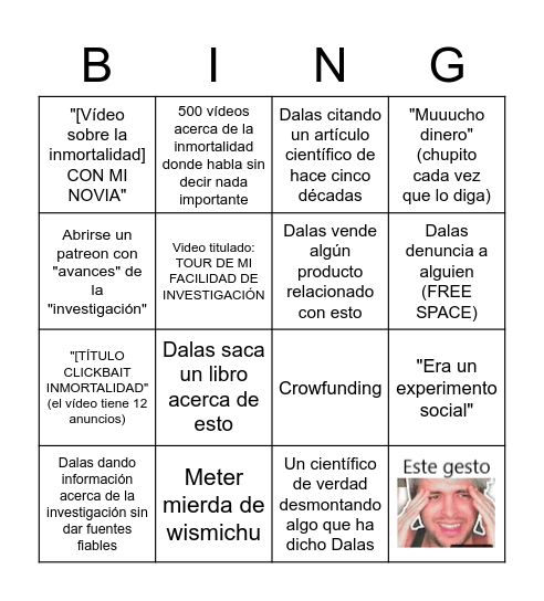 Dalas en busca de la inmortalidad Bingo Card