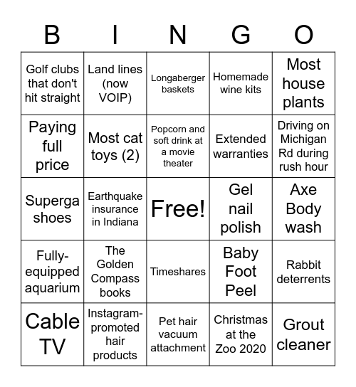 Totally Not Worth It Bingo Card