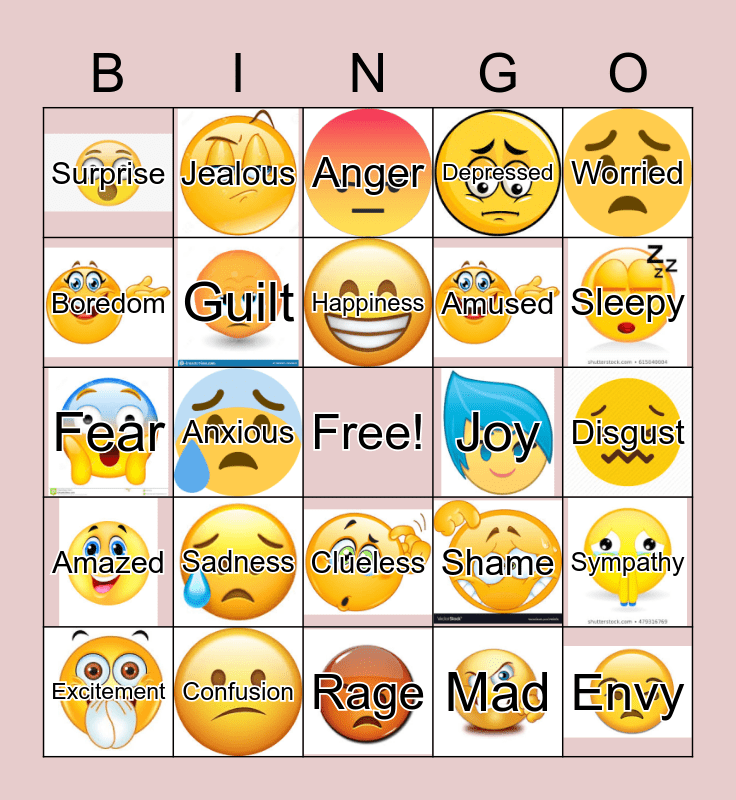 Social Emotional Bingo Card