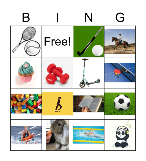 Hobby Bingo Card