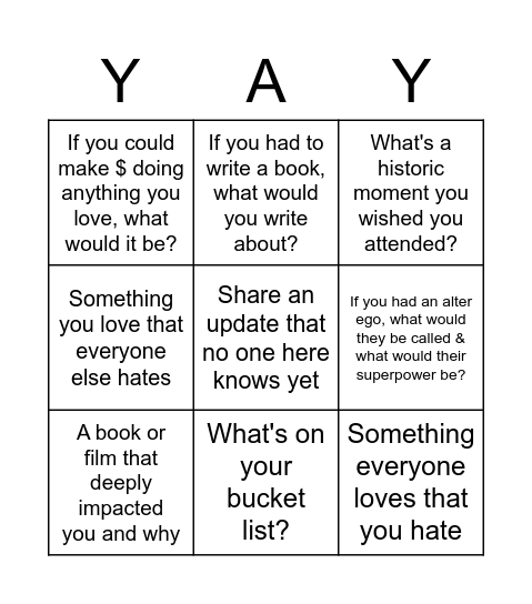 WNRS ROUND 2 Bingo Card