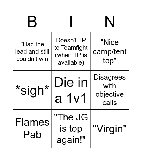 BlueJ Bingo Card