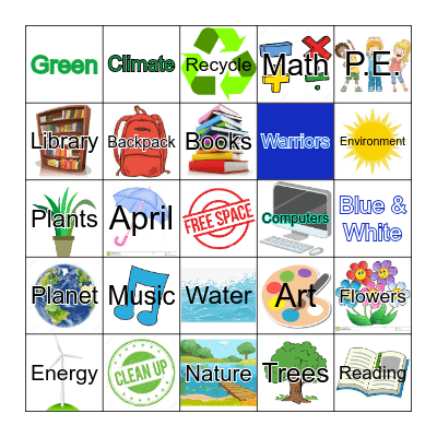 Big Hollow Earth Day Bingo Card