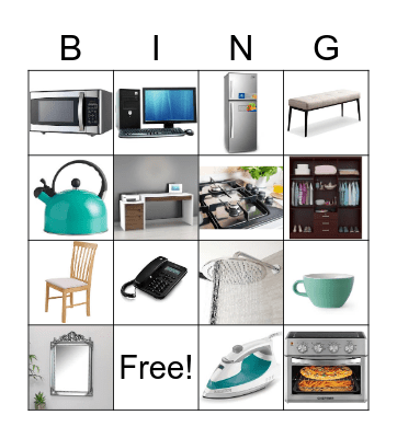 Furniture Bingo Card