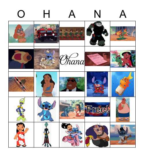 Lilo and Stitch Bingo Card