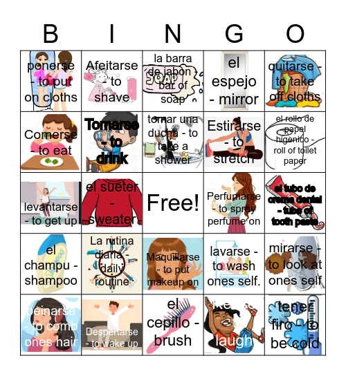 Una rutina Bingo Card