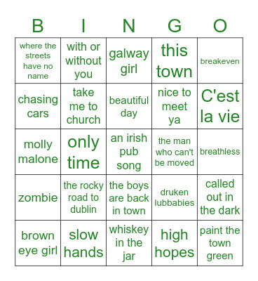 NET Event March Bingo Card