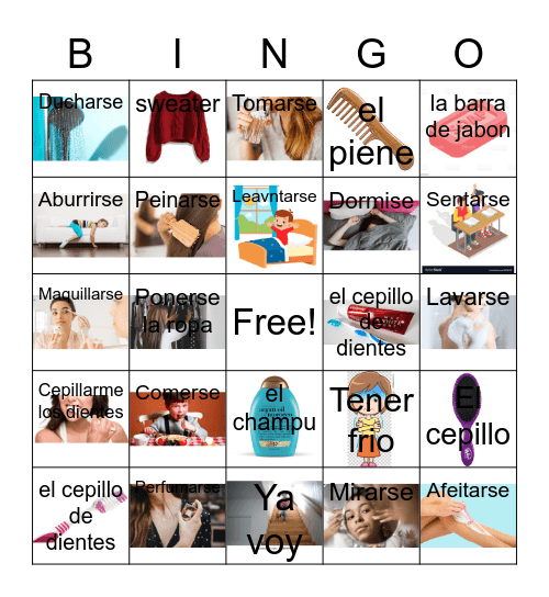 La rutina diaria Bingo Card