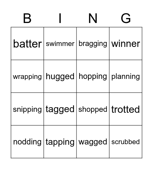 1-1-1 Bingo Card