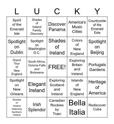 St. Patrick's Day Bingo Card