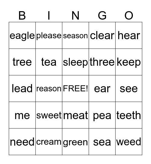 Sweet Treats Bingo Card