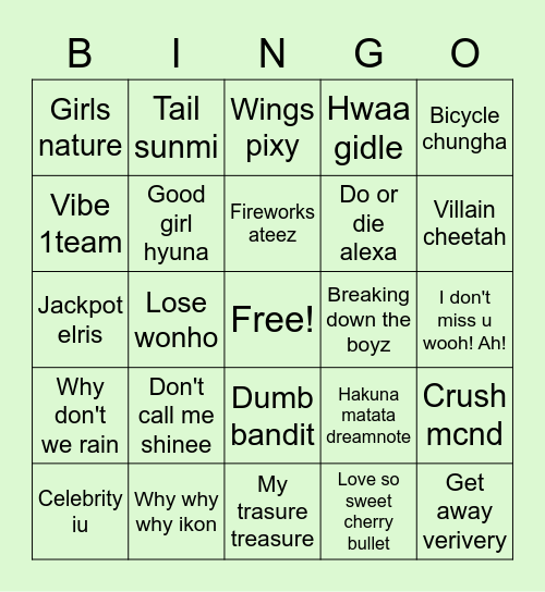 Manalama_ Bingo Card