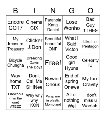 @purpleetaee12 Bingo Card