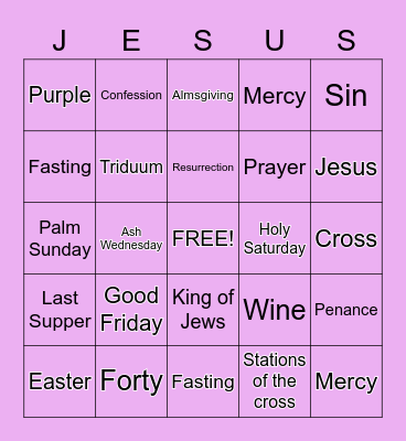 LENT BINGO Card