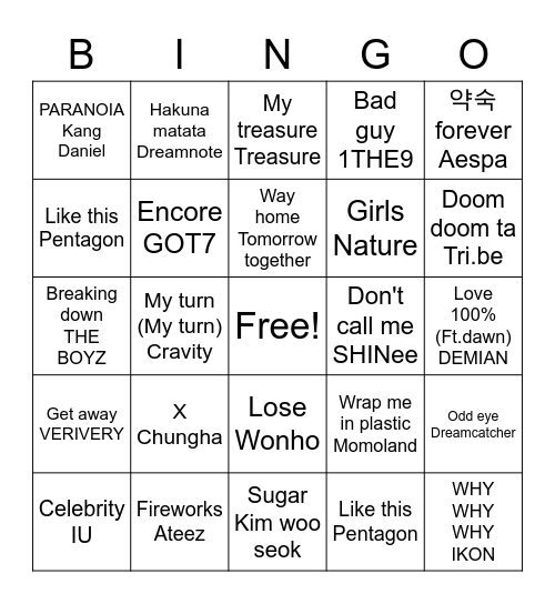 @OT7_foreverbts_ Bingo Card