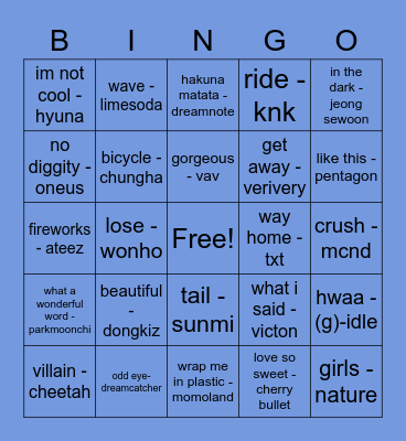 @seeliejeong Bingo Card