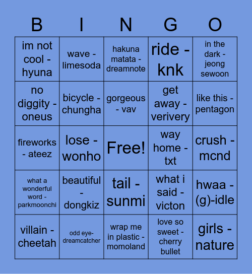 @seeliejeong Bingo Card