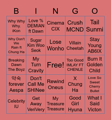 @NurMaisarahAli4 Bingo Card