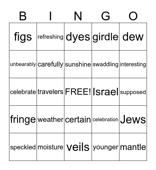 Lions Bingo Card