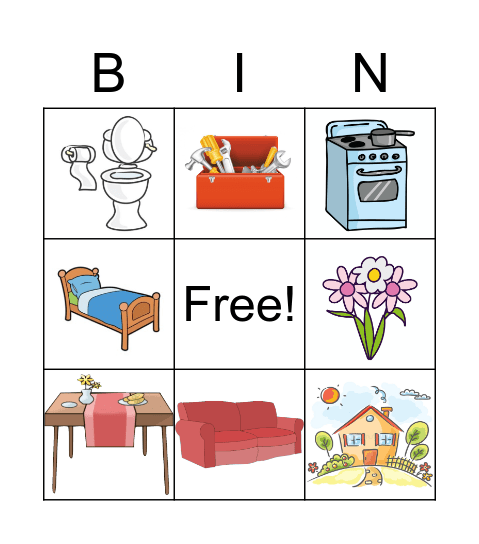 Parts of the House Bingo Card