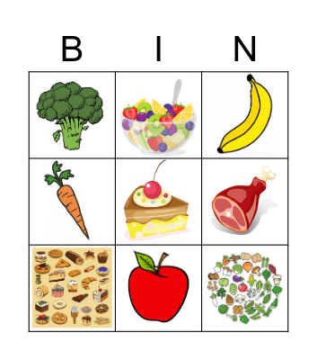 Bingo Food ! Bingo Card