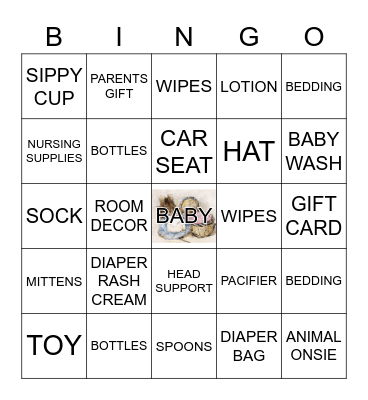 BABY SHOWER Bingo Card