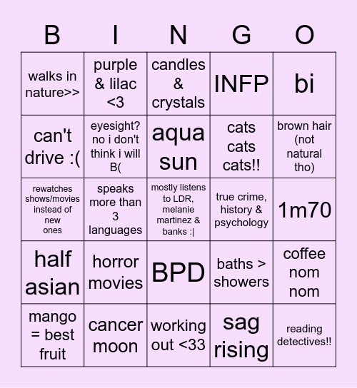 SL Bingo Card