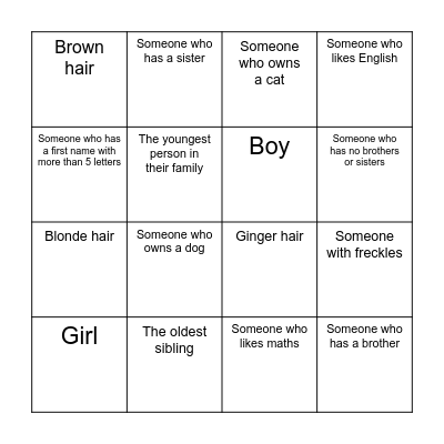 5/6 Bingo Card