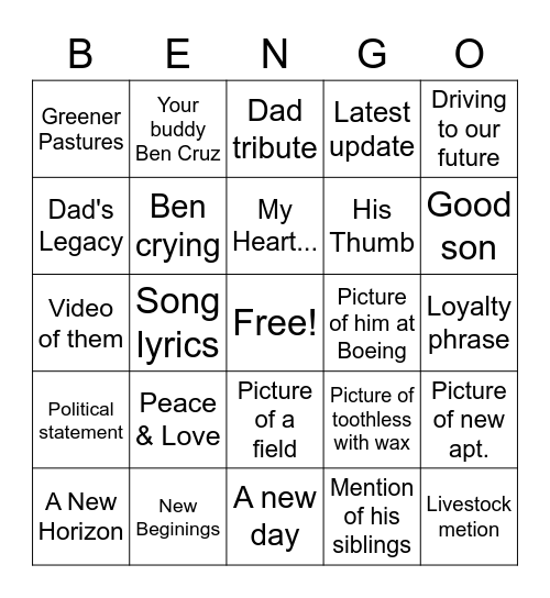 Livia Bingo Card