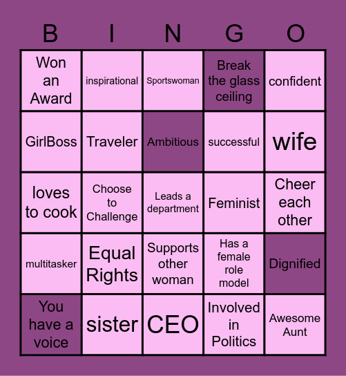 WOMEN'S DAY Bingo Card