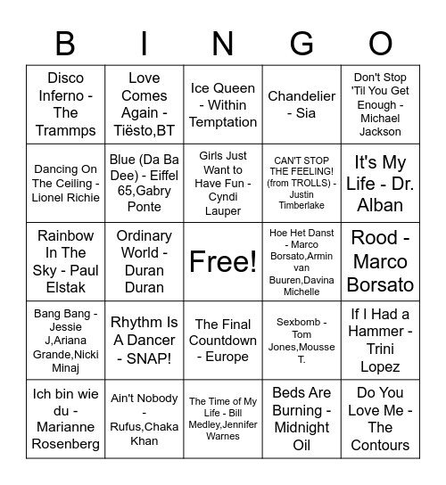 Volleybal Meiden Bingo Card