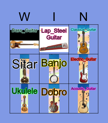 Guitars and Fretted Instruments Bingo Card