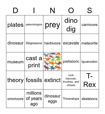 Dinosaur BINGO! Bingo Card