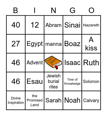 TUS Bible Bingo Card