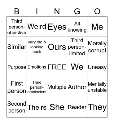 LRS6 Term Review Bingo Card