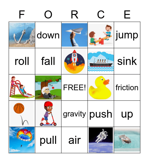 Year 2 Forces Bingo! Bingo Card