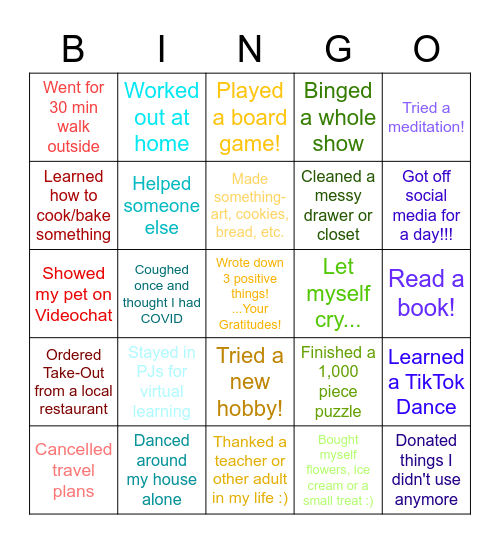 During COVID... Bingo Card