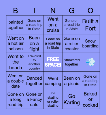 THINGS WE’BE DONE TOGETHER Bingo Card