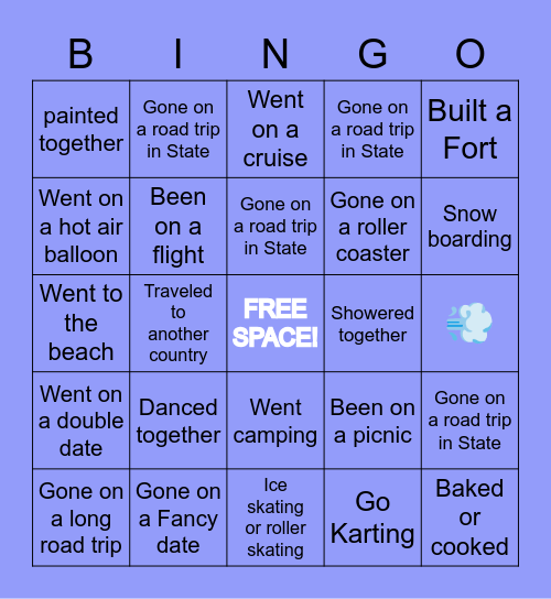 THINGS WE’BE DONE TOGETHER Bingo Card