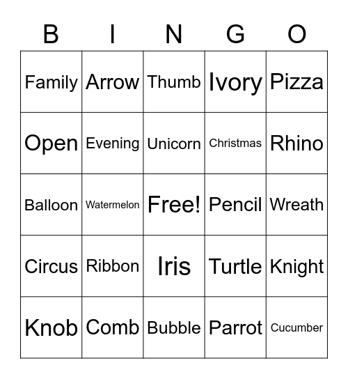 Upper Phonics Bingo Card