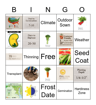 Garden Bingo Card