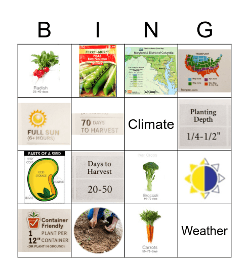 Garden BING! Bingo Card